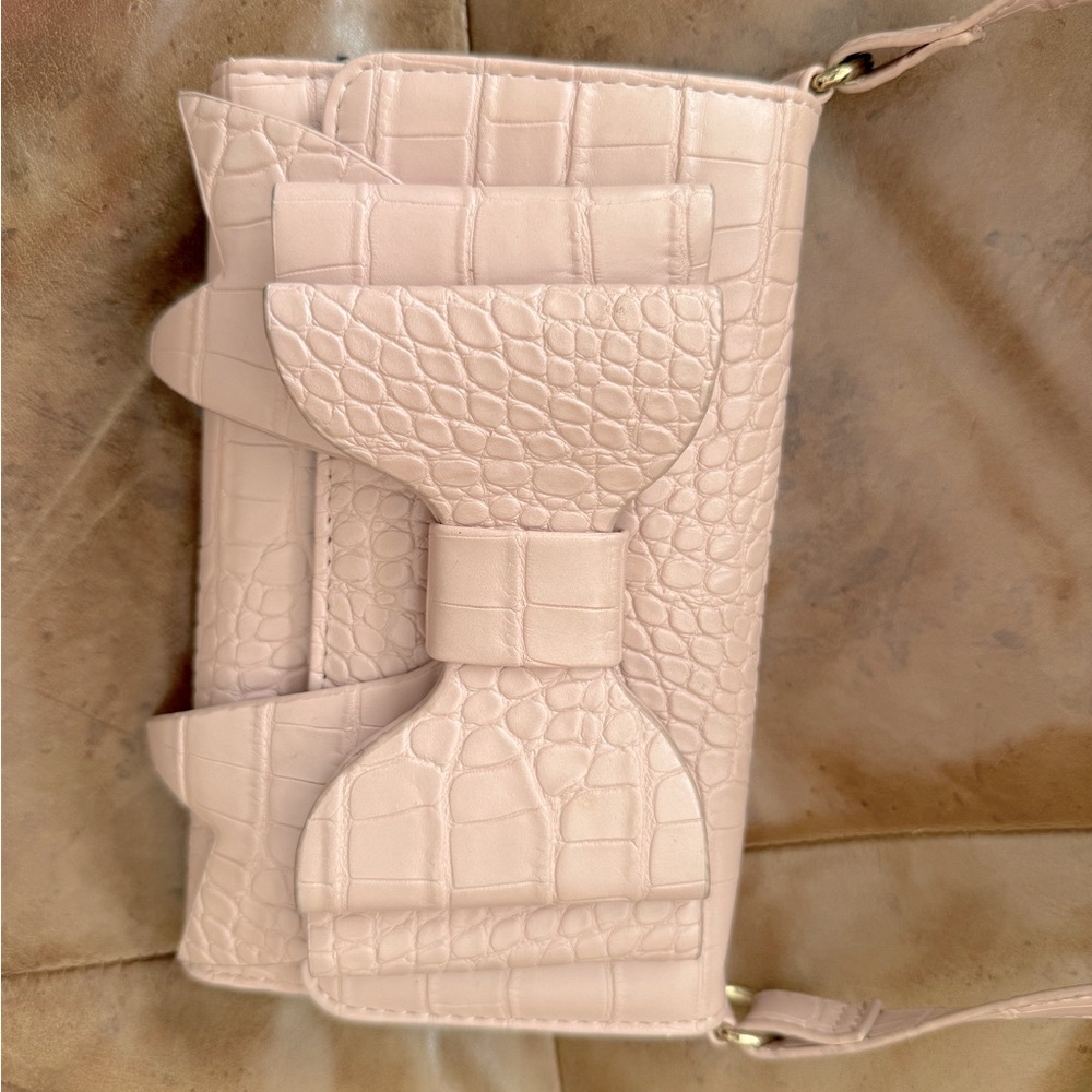 Betsey Johnson Cream Crossbody Bag with Bow